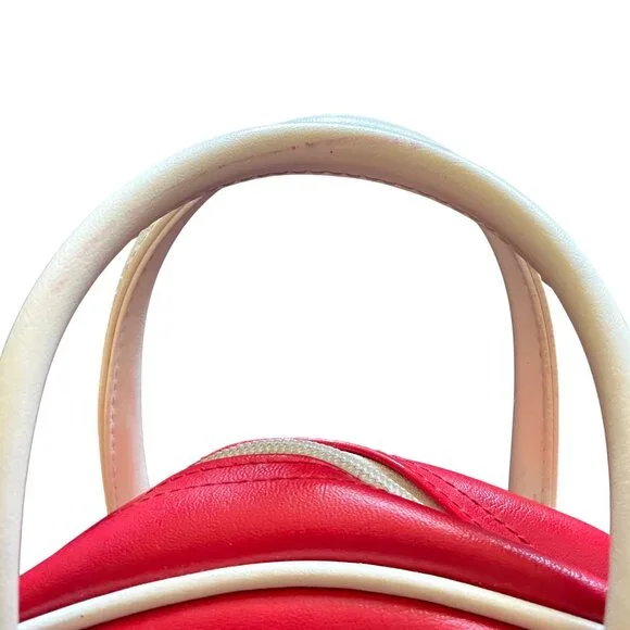 Red Tango by Tokyo Bay Retro Vintage Mini Bowling Bag Women's Red/White Cat - Picture 8 of 9